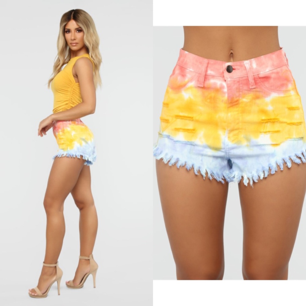 Tye Dye High Rise Shorts